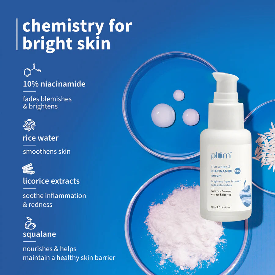 Plum Goodness - 10% Niacinamide & Rice Water Brightening Face Serum