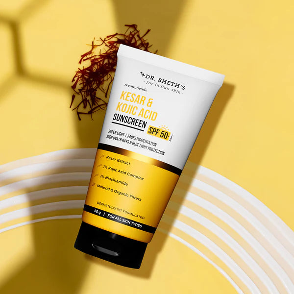 DR. Sheth's - Kesar & Kojic Acid Sunscreen - 50 gm In-Vivo Tested SPF 50+ PA ++++