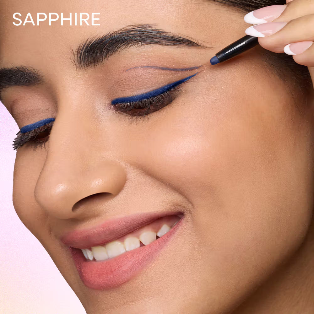 Nykaa - GLAMOR eyes Waterproof & Smudge proof Colored Kajal Eyeliner Eye Pencil - Sapphire (Deep Blue)