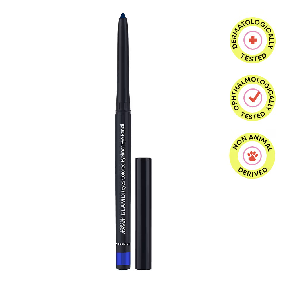 Nykaa - GLAMOR eyes Waterproof & Smudge proof Colored Kajal Eyeliner Eye Pencil - Sapphire (Deep Blue)