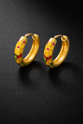 ZAVE Multi Colour Floral Enamel Huggie Earrings