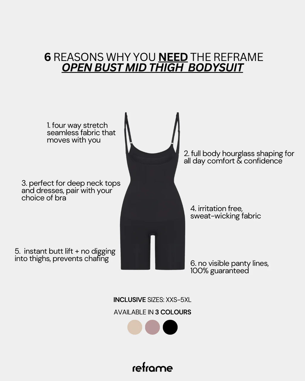 Reframe - Open Bust Mid Thigh Bodysuit