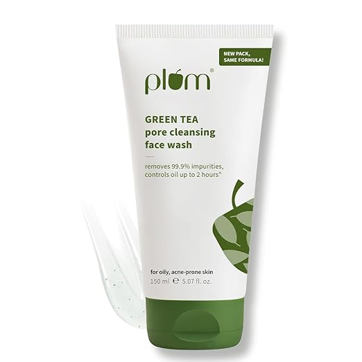 Plum Green - Tea Pore Cleansing Gel Face Wash with Glycolic Acid Fights Acne & Oil Clear Skin