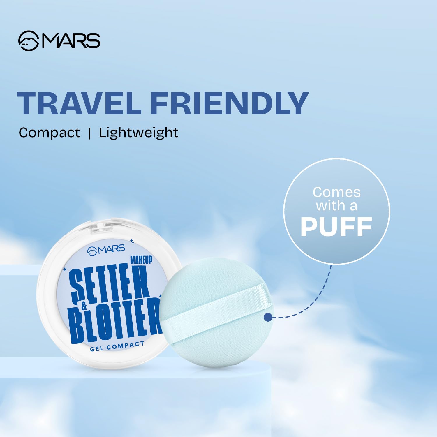 MARS -  Oil Blotter Gel Compact for Poreless Effect with Applicator
