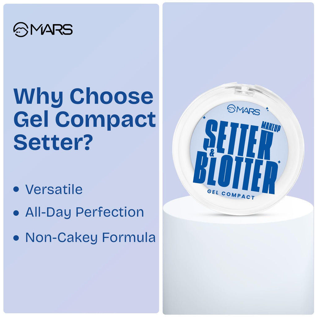 MARS -  Oil Blotter Gel Compact for Poreless Effect with Applicator