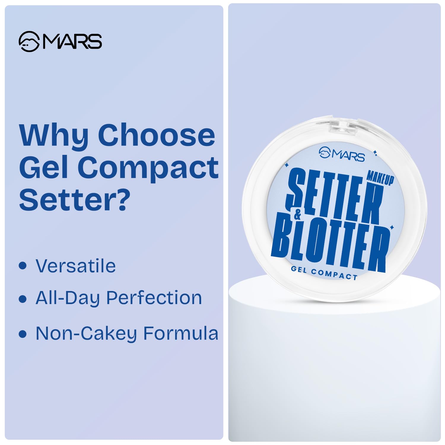 MARS -  Oil Blotter Gel Compact for Poreless Effect with Applicator