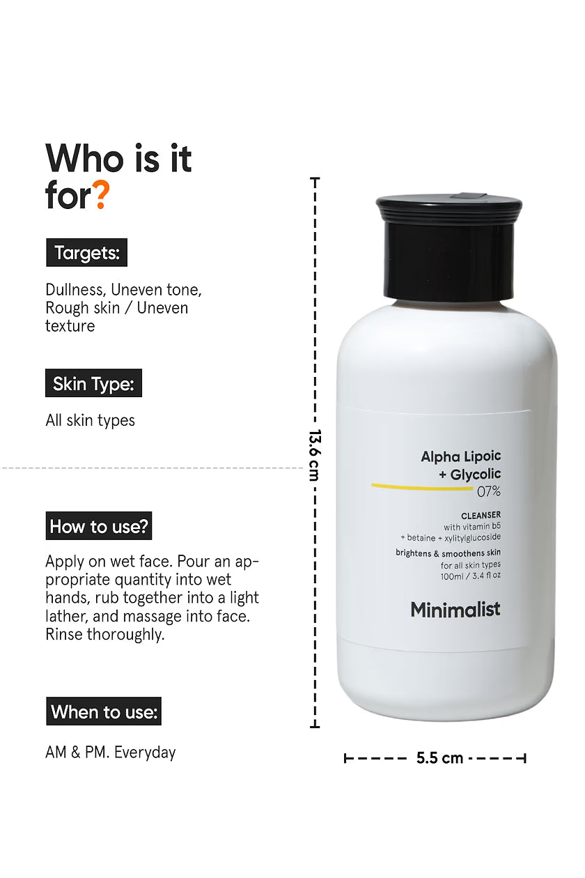Minimalist - Alpha Lipoic + Glycolic 7% Cleanser