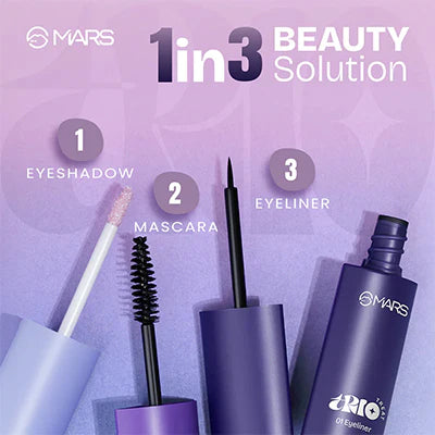 MARS - Trio Treat, 3-In-1 Eye Makeup Kit With Eyeliner, Mascara & Eyeshadow
