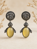 Sunstone Grace Oxidised Earrings
