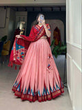 ZAVE - Blush Pink & Ruby Majestic Chaniya Choli