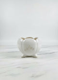 Zave White Ceramic Footed Planter / Modern Lotus Succulent Pot