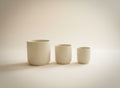 Zave Ribbed Stoneware Planters (Set of 3) / Modern Scandinavian Pot Set