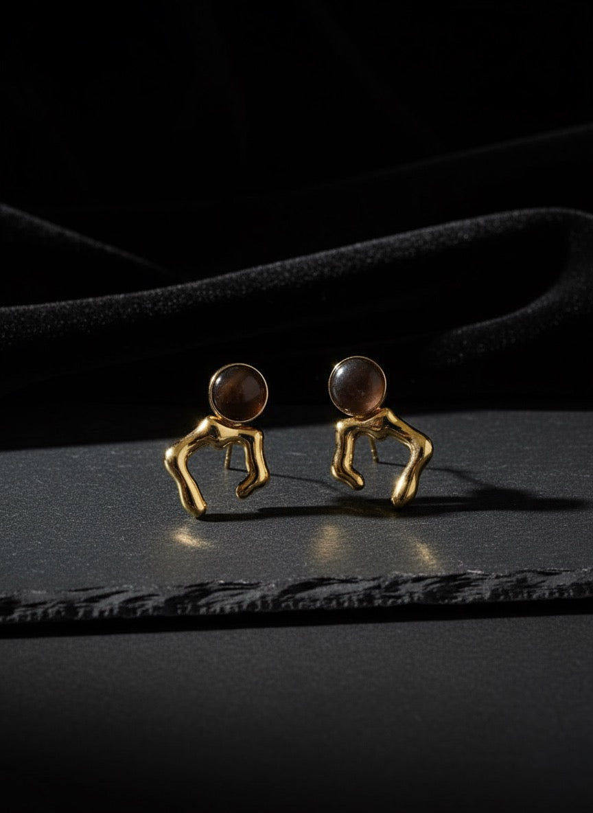 Zave Anti-Tarnish Abstract Stud Earrings