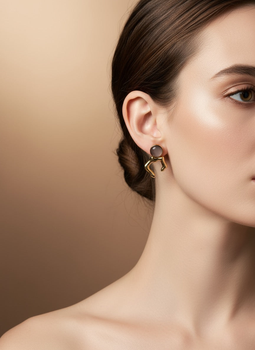 Zave Anti-Tarnish Abstract Stud Earrings