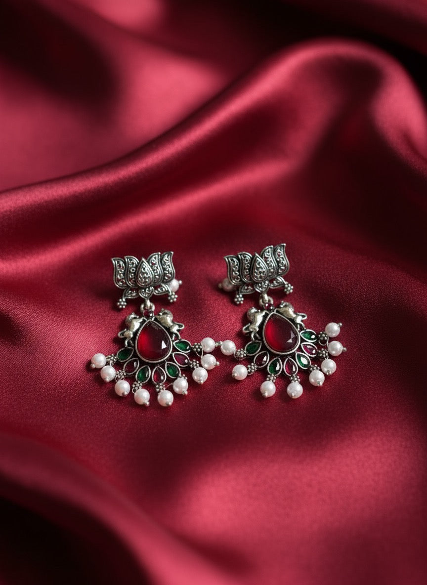 Zave Anti-Tarnish Lotus Drop Earrings