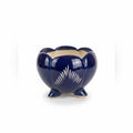 Zave Cobalt Blue Footed Planter / Artisanal Lotus Pot
