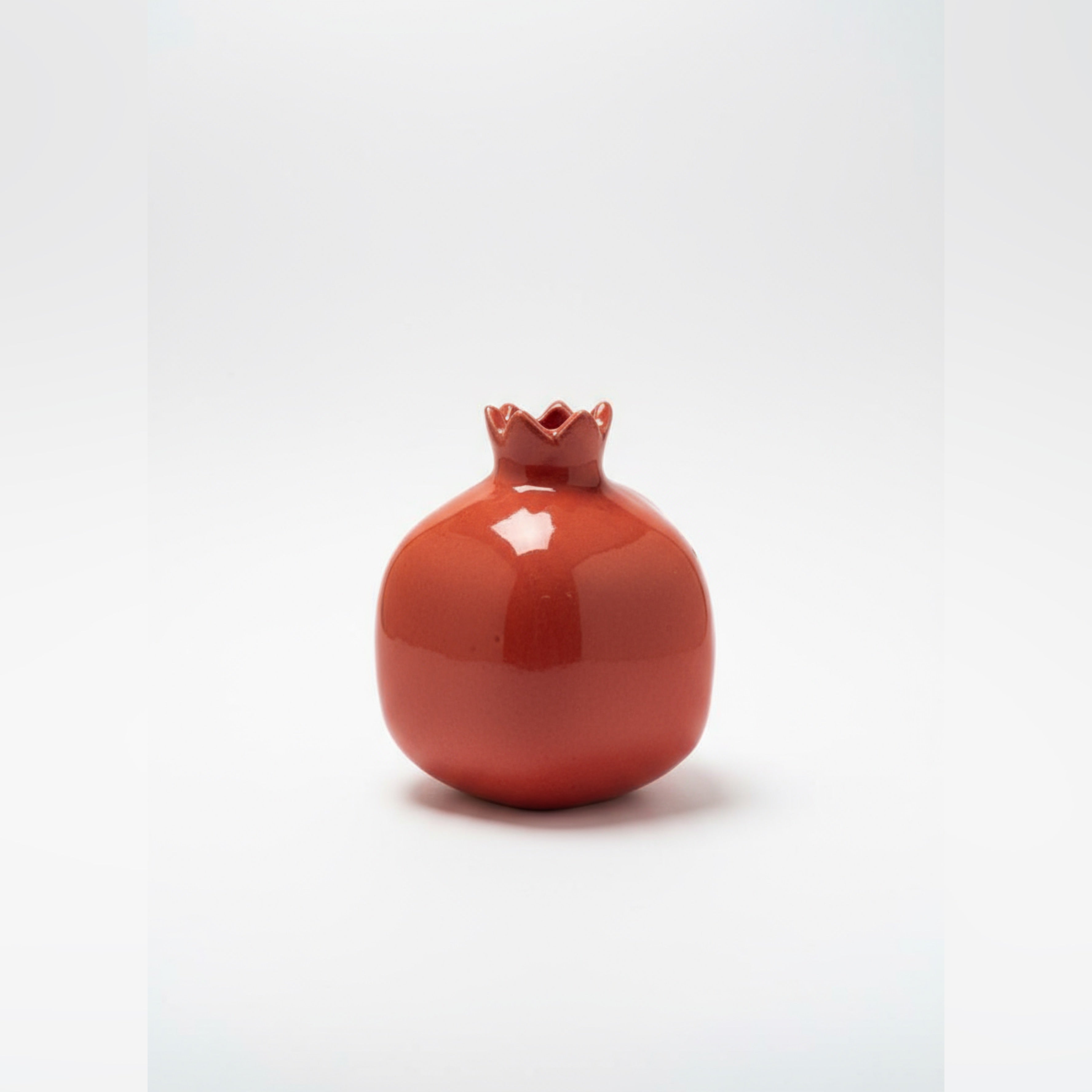 Zave Red Ceramic Pomegranate Vase / Decorative Fruit Bud Vase