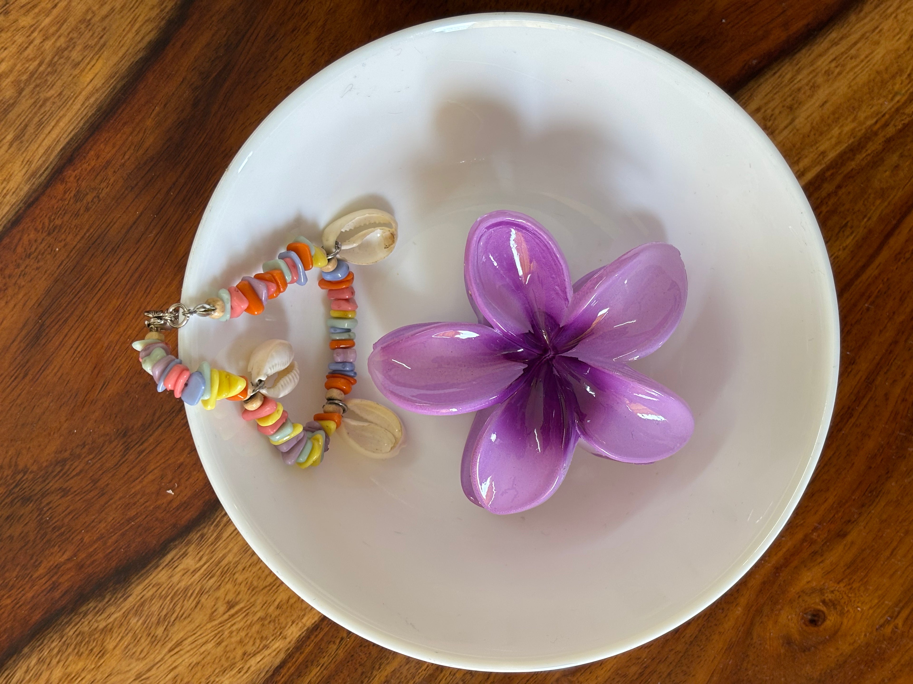 Zave Azure Purple Plumeria Hair Claw