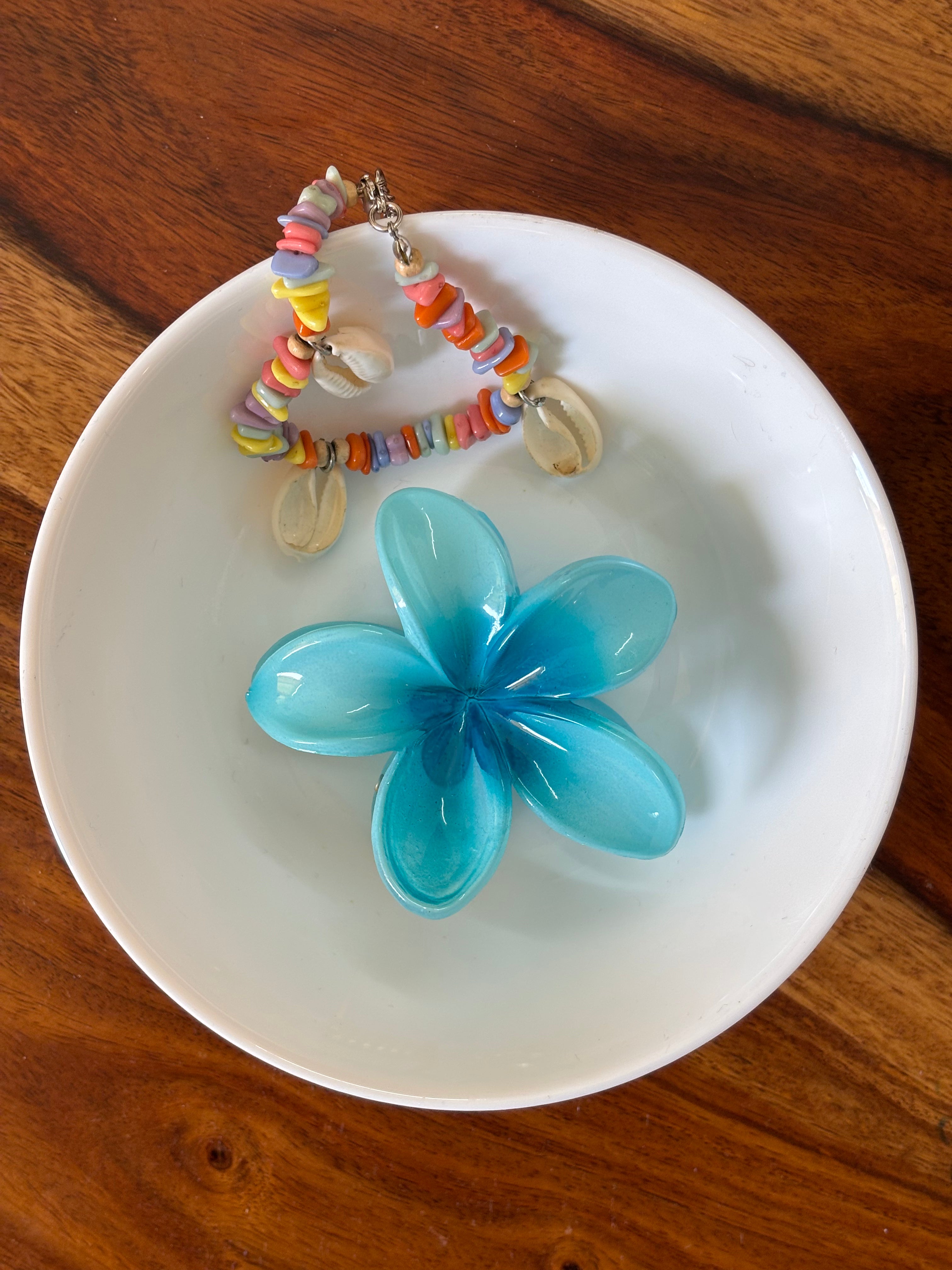 Zave Azure Blue Plumeria Hair Claw
