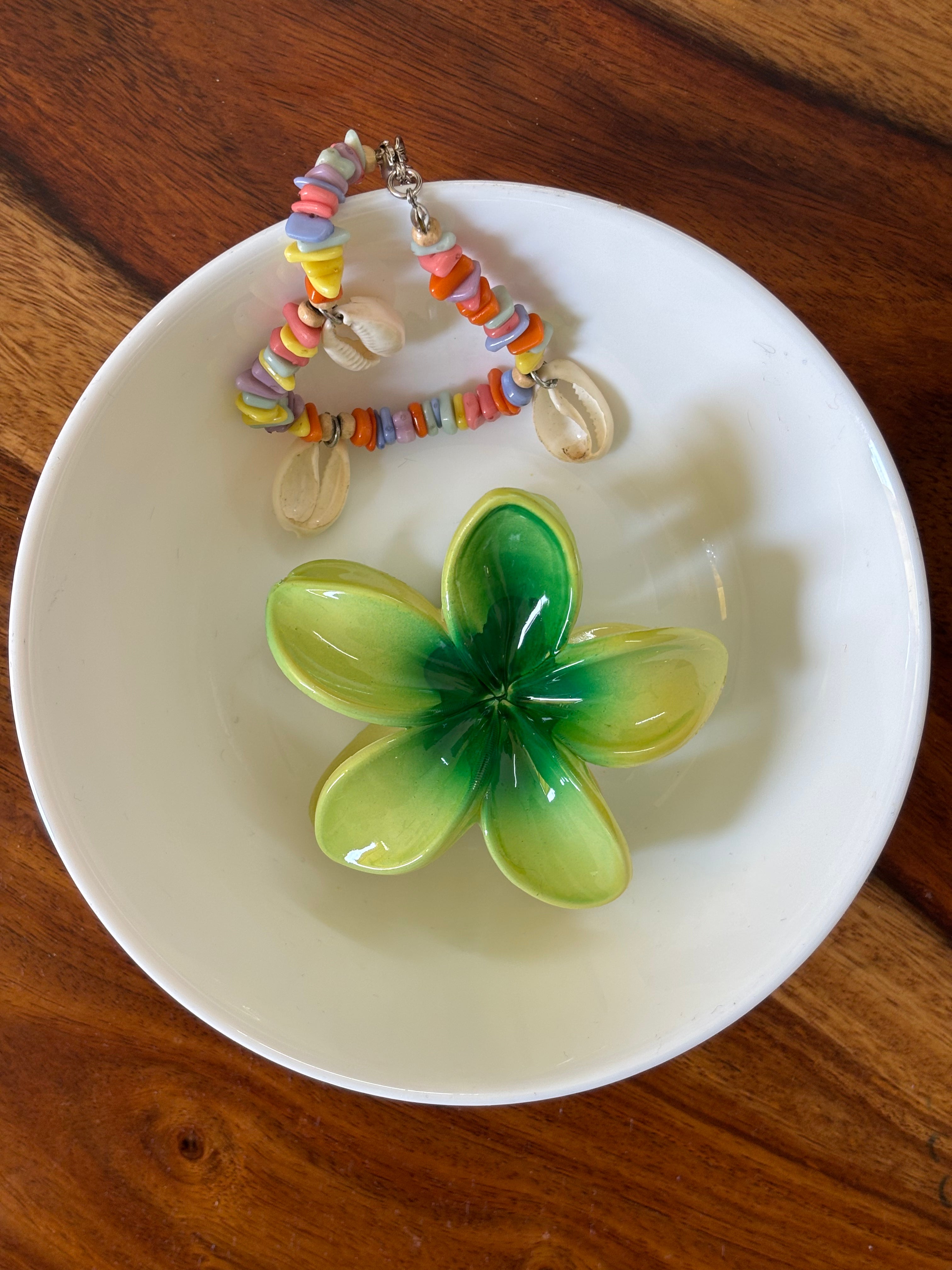 Zave Azure Green Plumeria Hair Claw