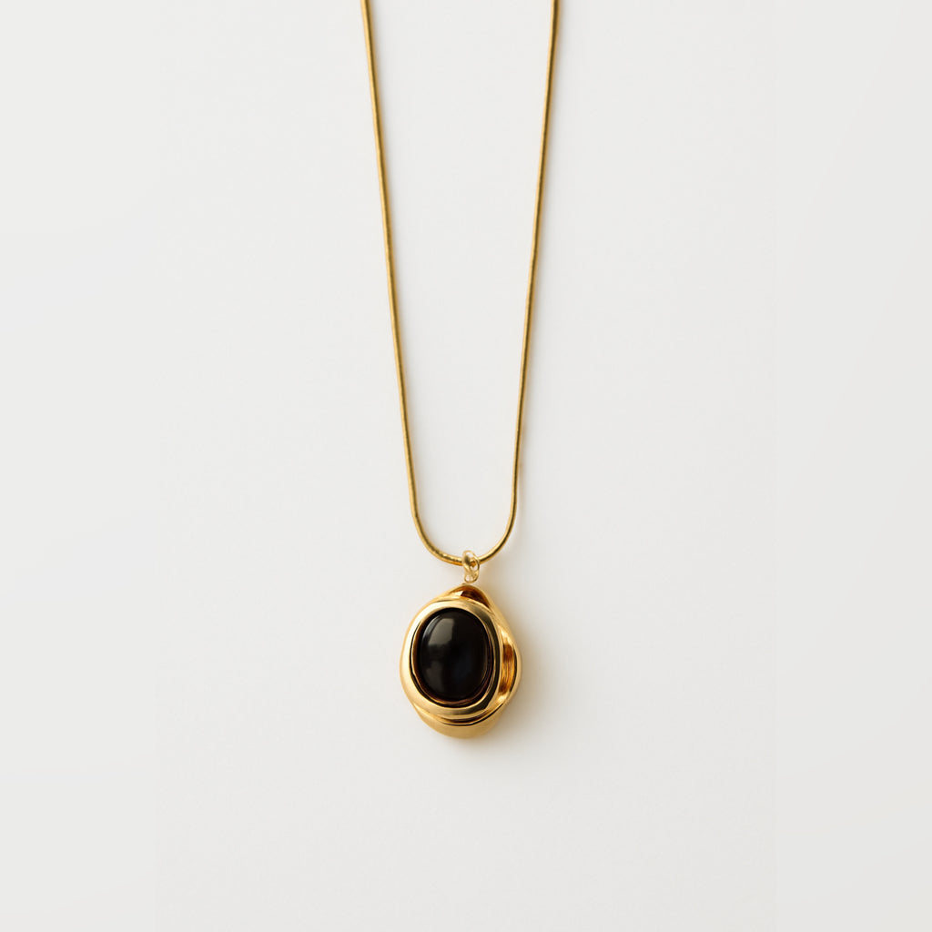 Zave Abstract Black Stone Necklace