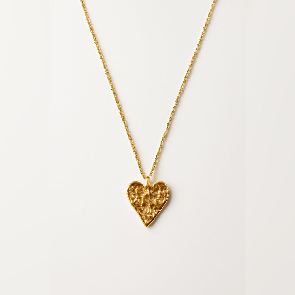 Zave Textured Heart Pendant Necklace