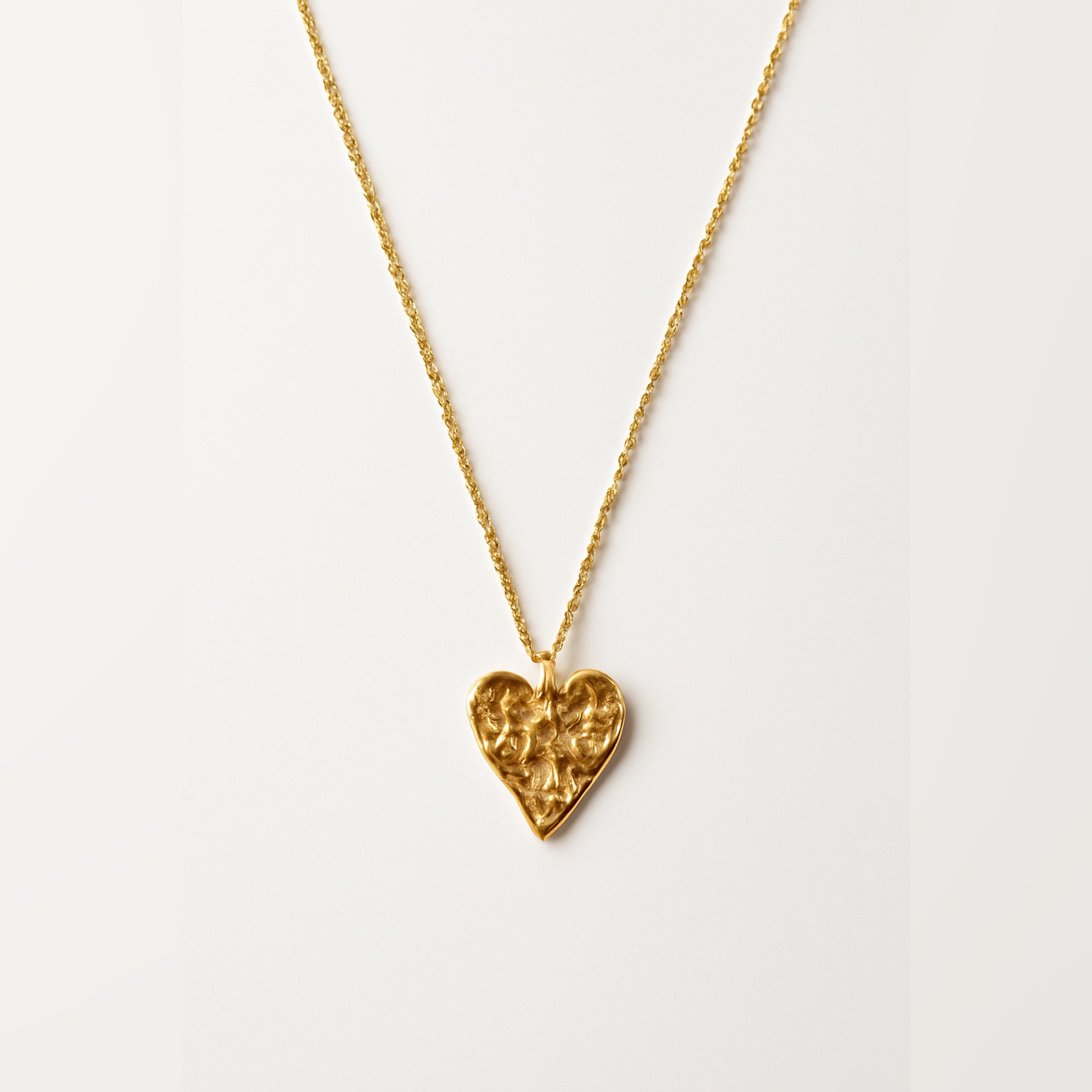 Zave Textured Heart Pendant Necklace