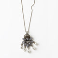 Zave Oxidized Anti-Tarnish Floral Pendant Necklace
