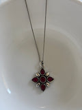 Zave Oxidized Red Garnet Pendant Necklace