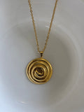 Zave Gold Spiral Disc Necklace