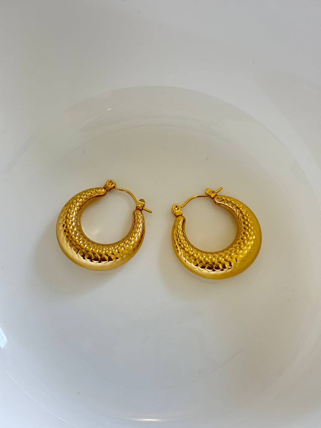 Zave Textured Hoop Earrings