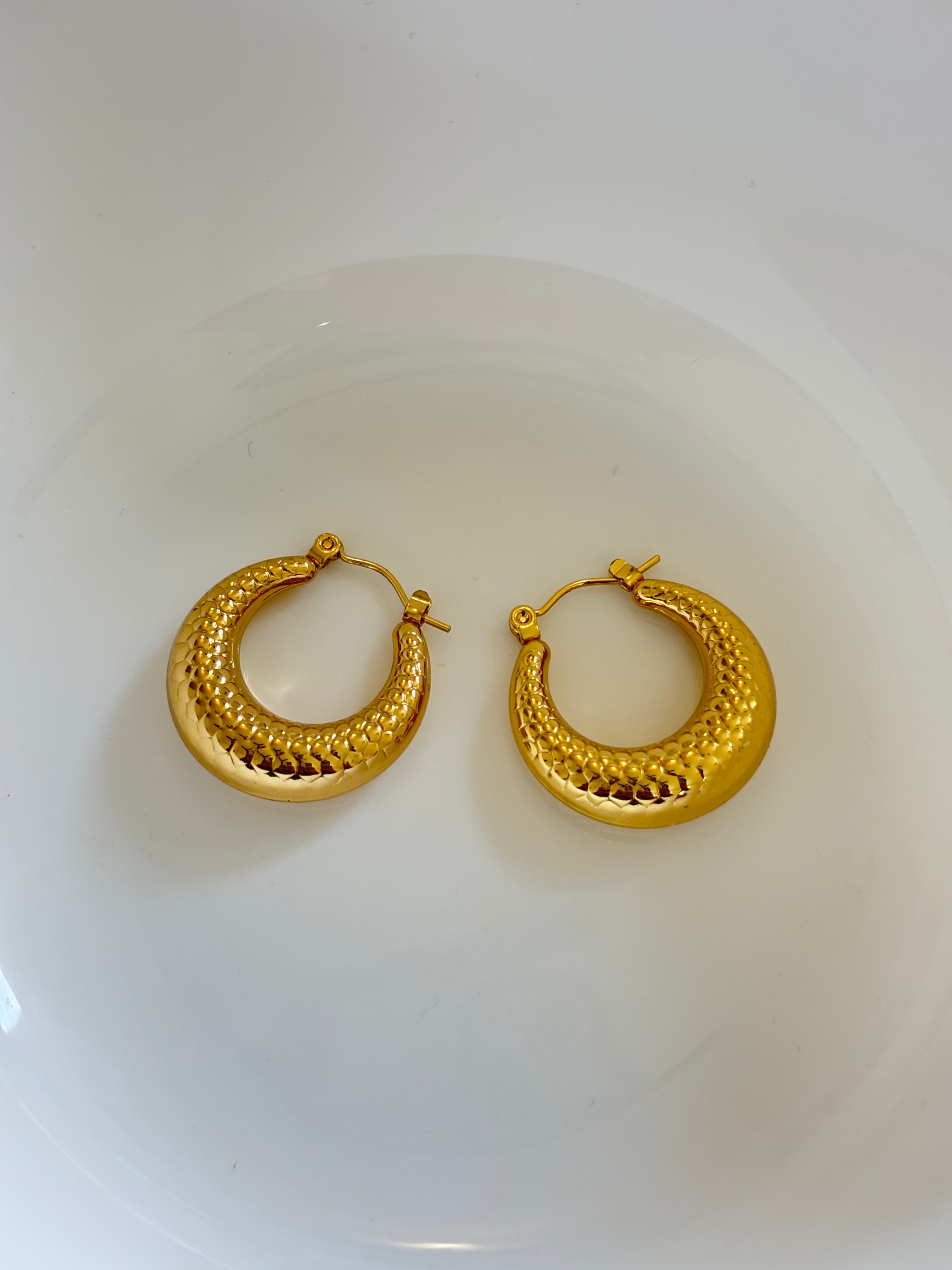 Zave Textured Hoop Earrings