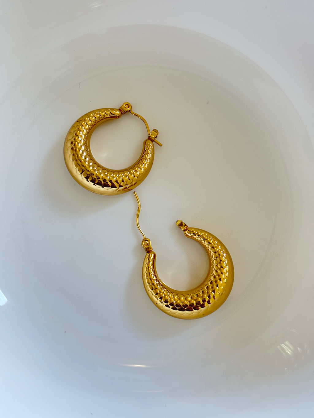 Zave Textured Hoop Earrings