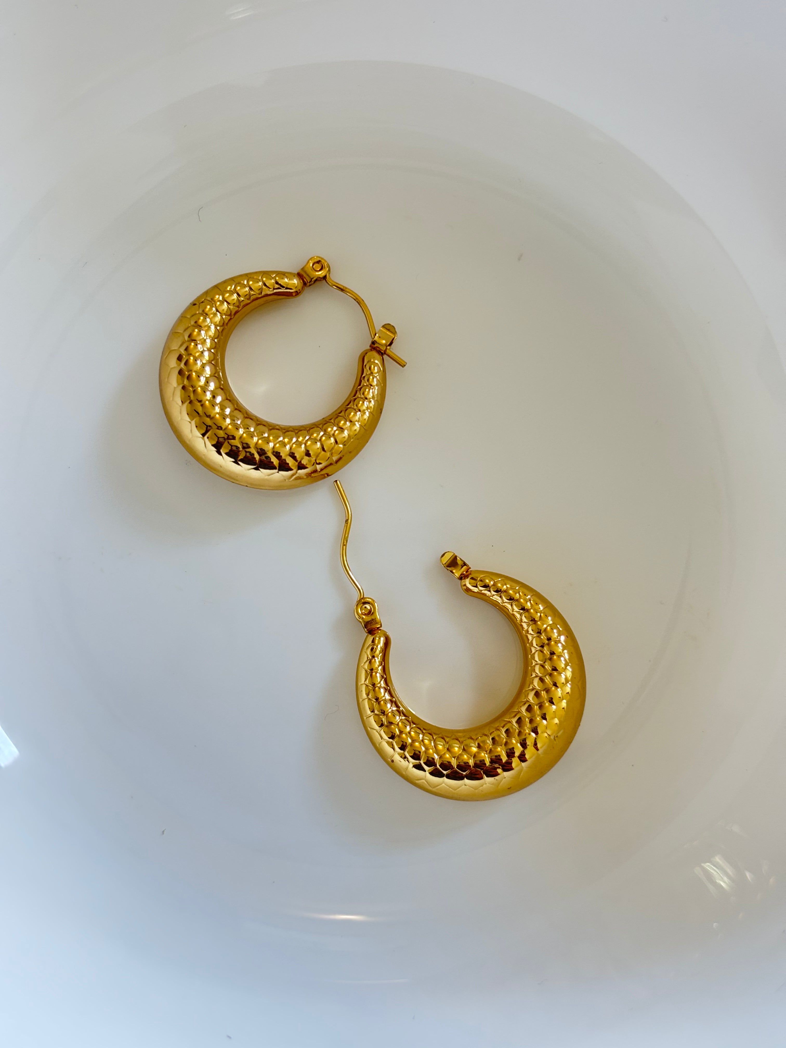 Zave Textured Hoop Earrings