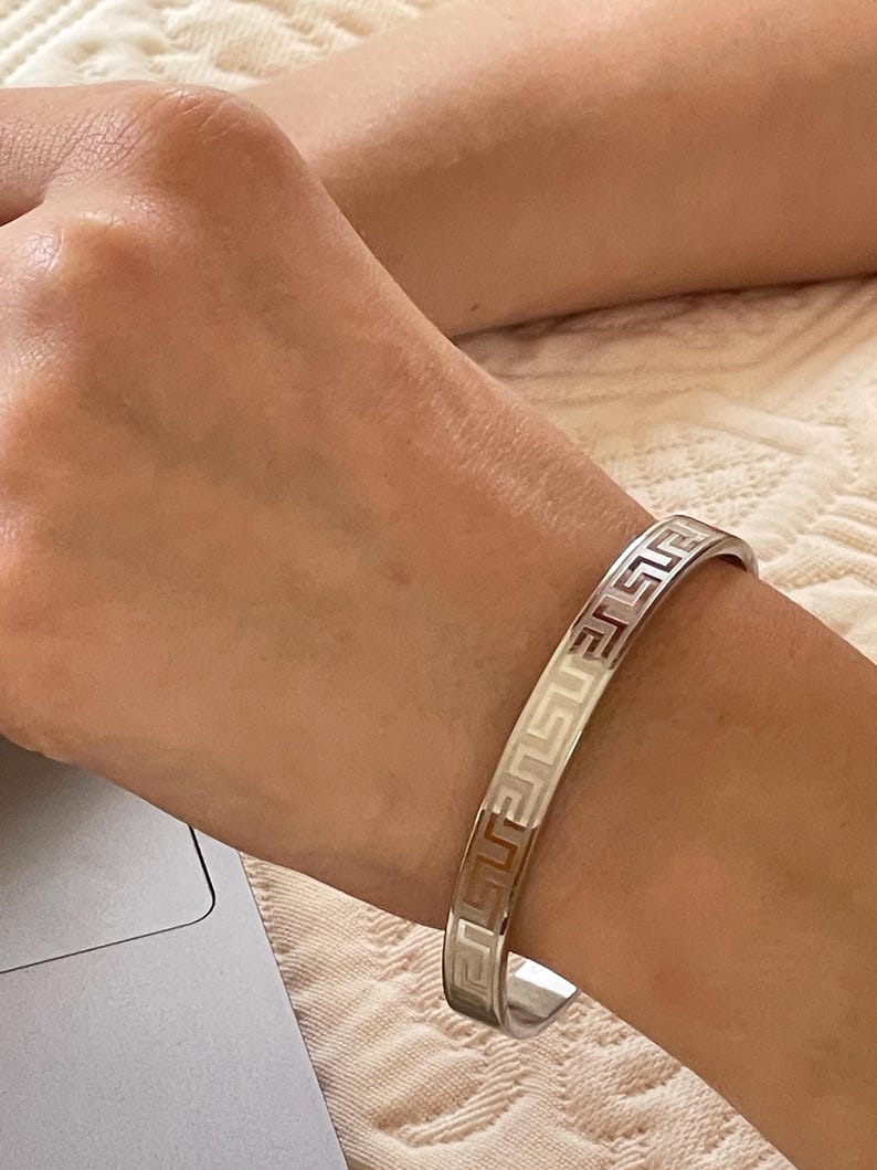 ZAVE Greek Edge Steel Bracelet