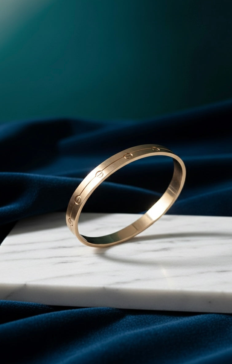 ZAVE Luxe Screw Cuff Bracelet (Rose Gold Tone)