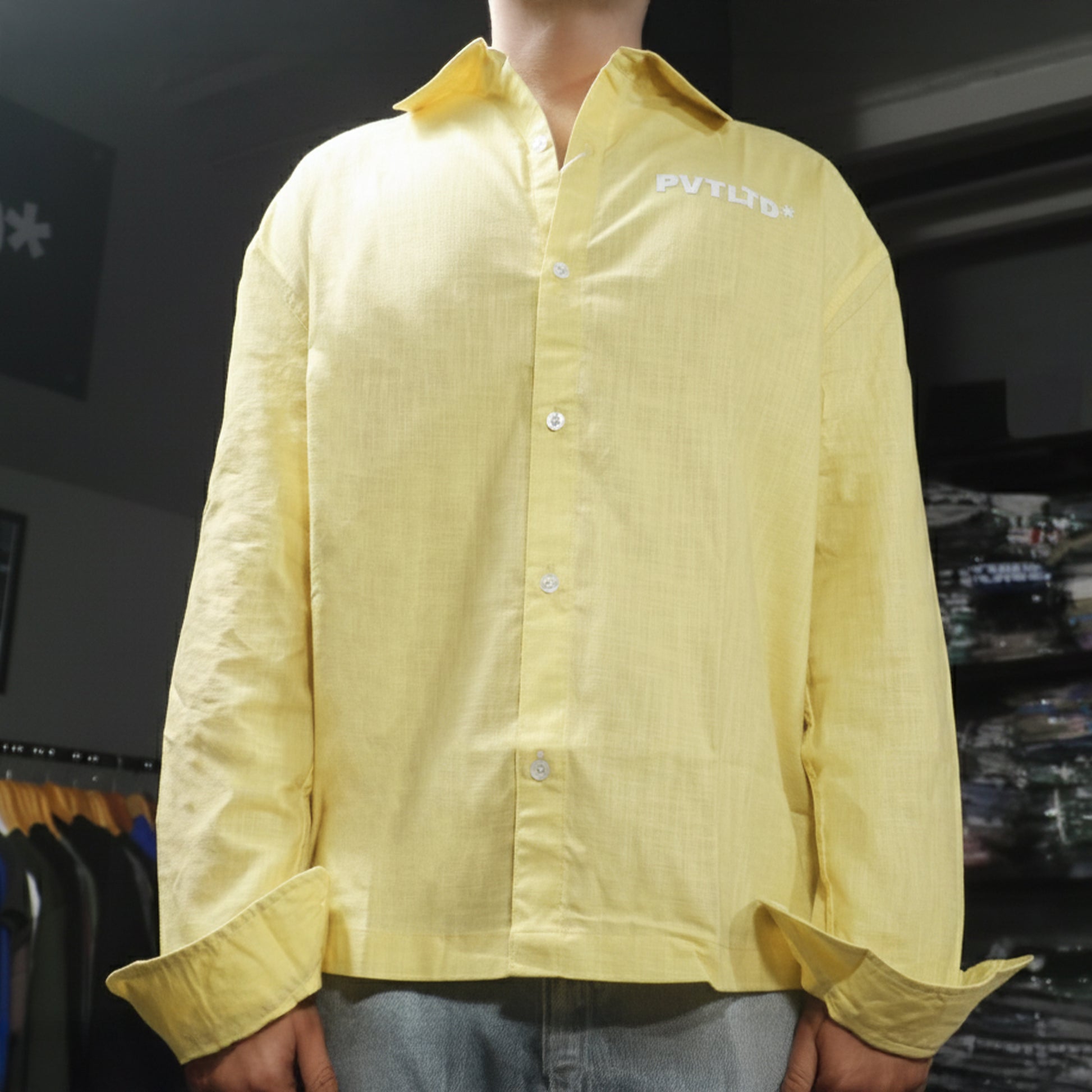 PVT LTD Yellow Linen Cotton Shirt - ZAVE