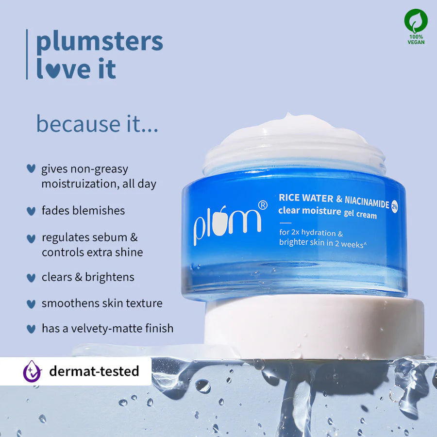 Plum Goodness - 2% Niacinamide & Rice Water Brightening Gel Moisturizer