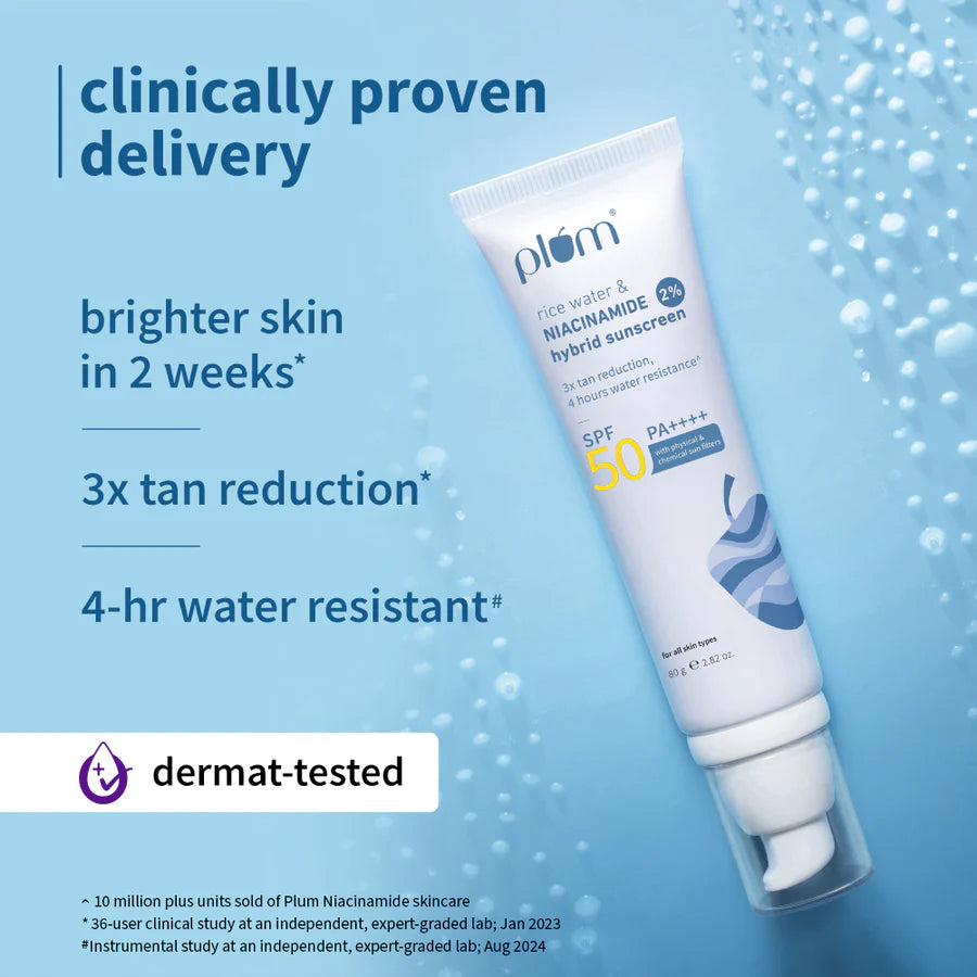 Plum Goodness - 2% Niacinamide & Rice Water SPF 50 PA++++ Brightening Sunscreen