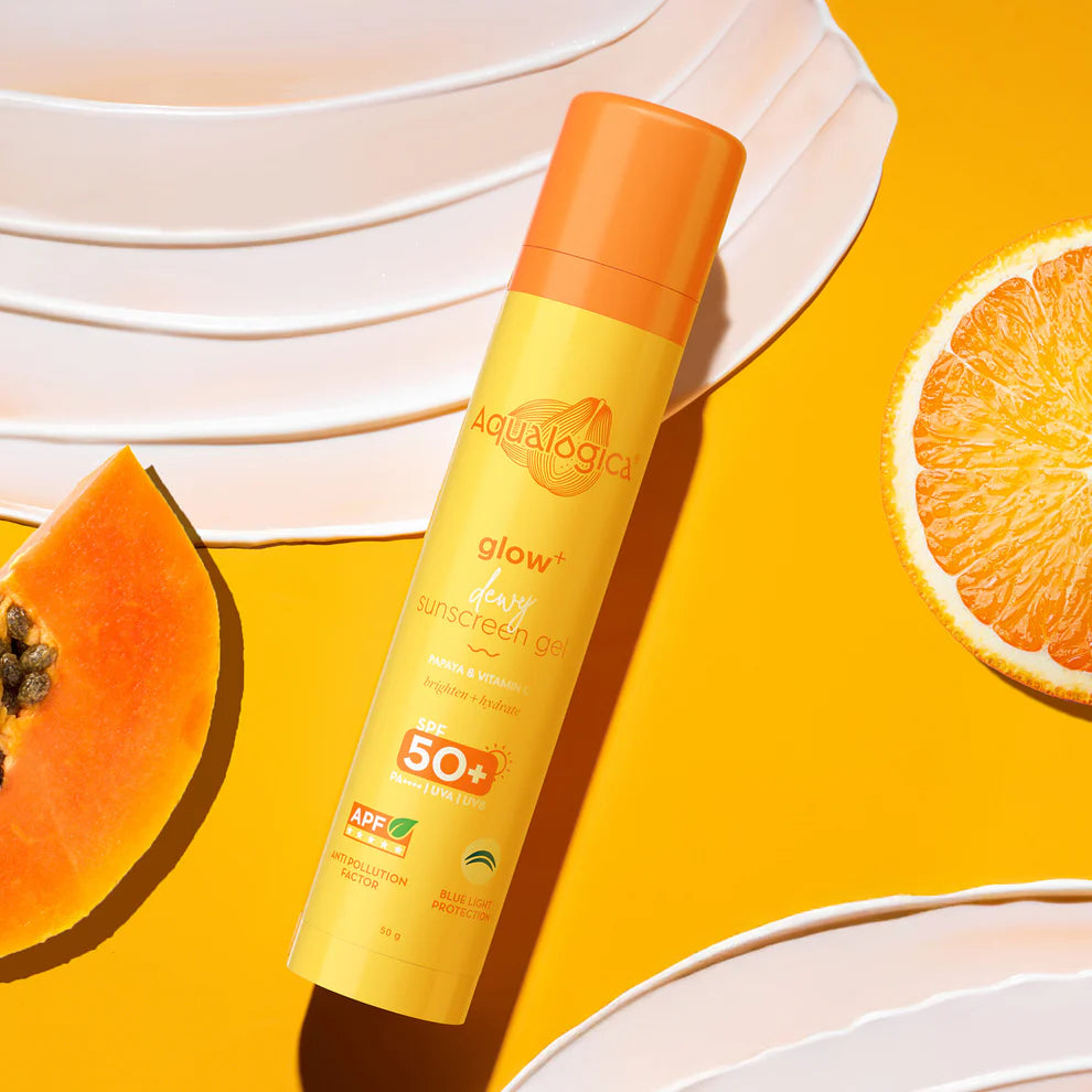 Aqualogica - Glow+ Dewy Sunscreen Gel SPF 50+ PA++++ with Papaya & Vitamin C - 50g