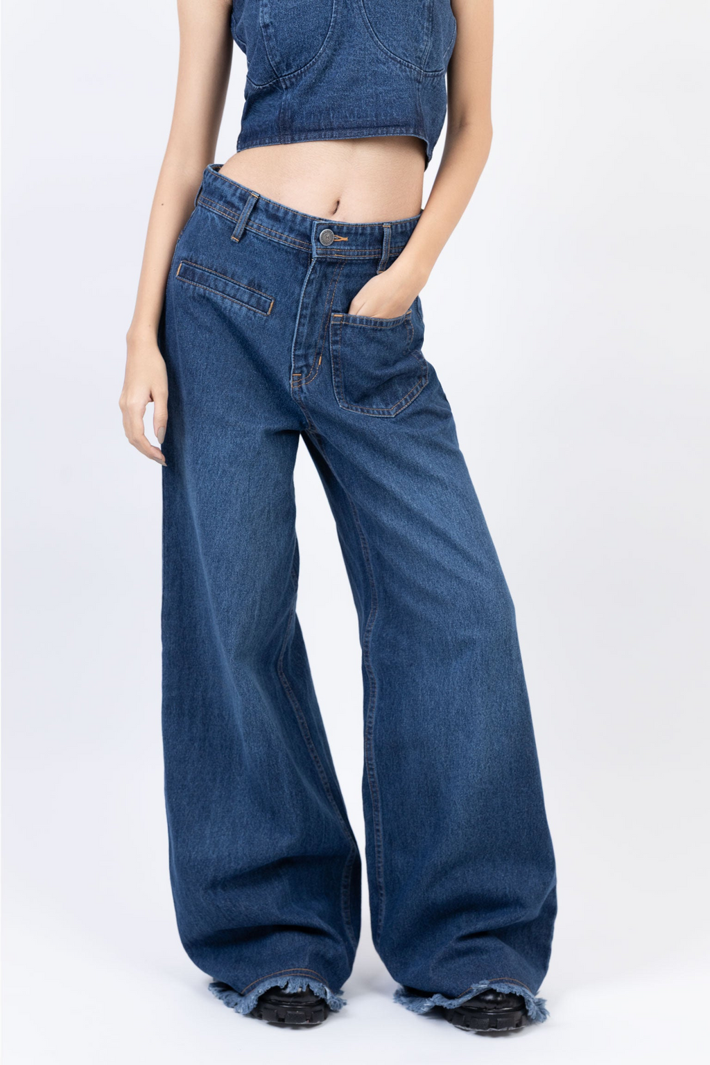 HAYD - Front Pocket Wide Jeans