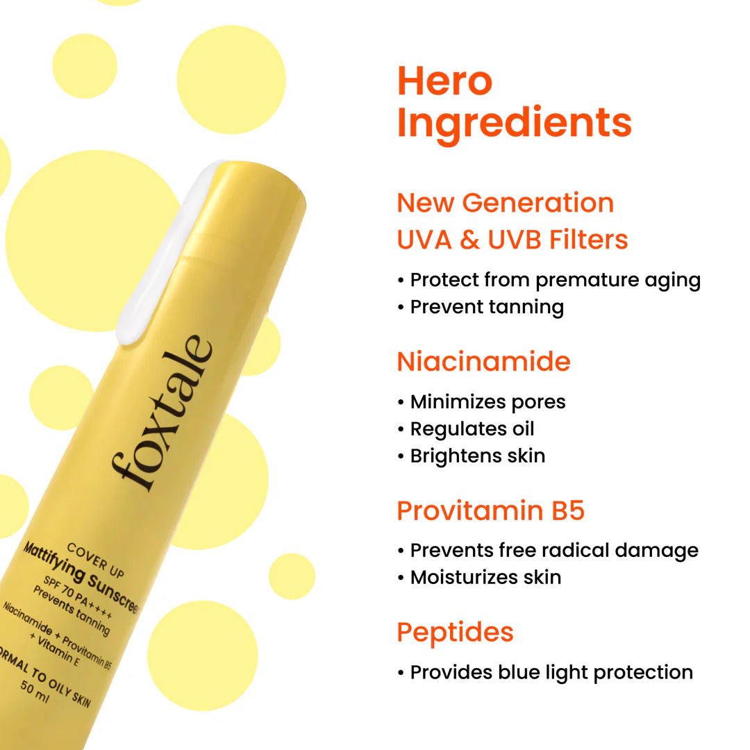 Foxtale - SPF 70 Matte Finish Sunscreen for Oily Skin