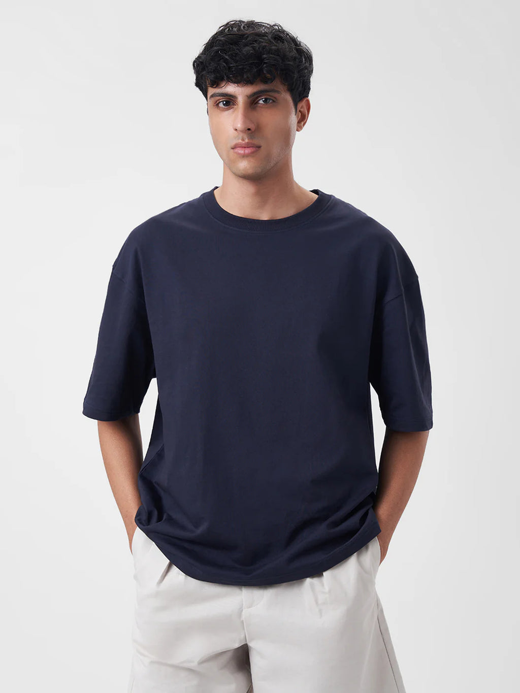 Mens Oversized T Shirt Midnight Navy - ZAVE