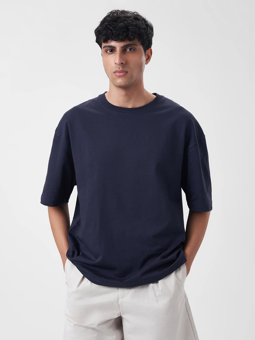 Mens Oversized T Shirt Midnight Navy - ZAVE
