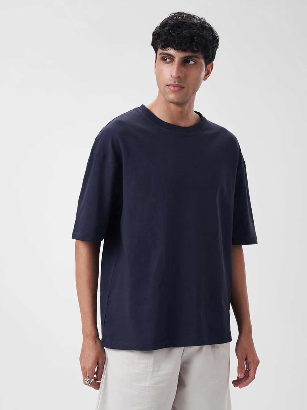 Mens Oversized T Shirt Midnight Navy - ZAVE