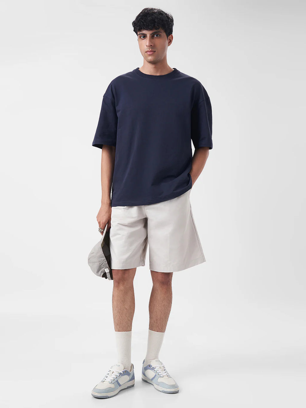 Mens Oversized T Shirt Midnight Navy - ZAVE