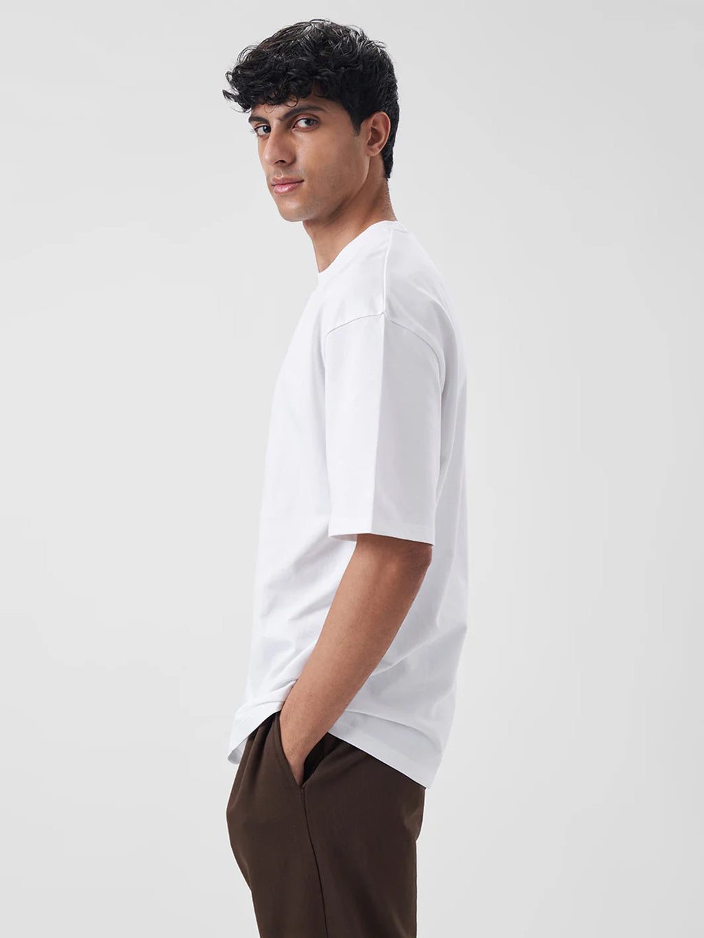 Mens Oversized T Shirt Pearl White - ZAVE
