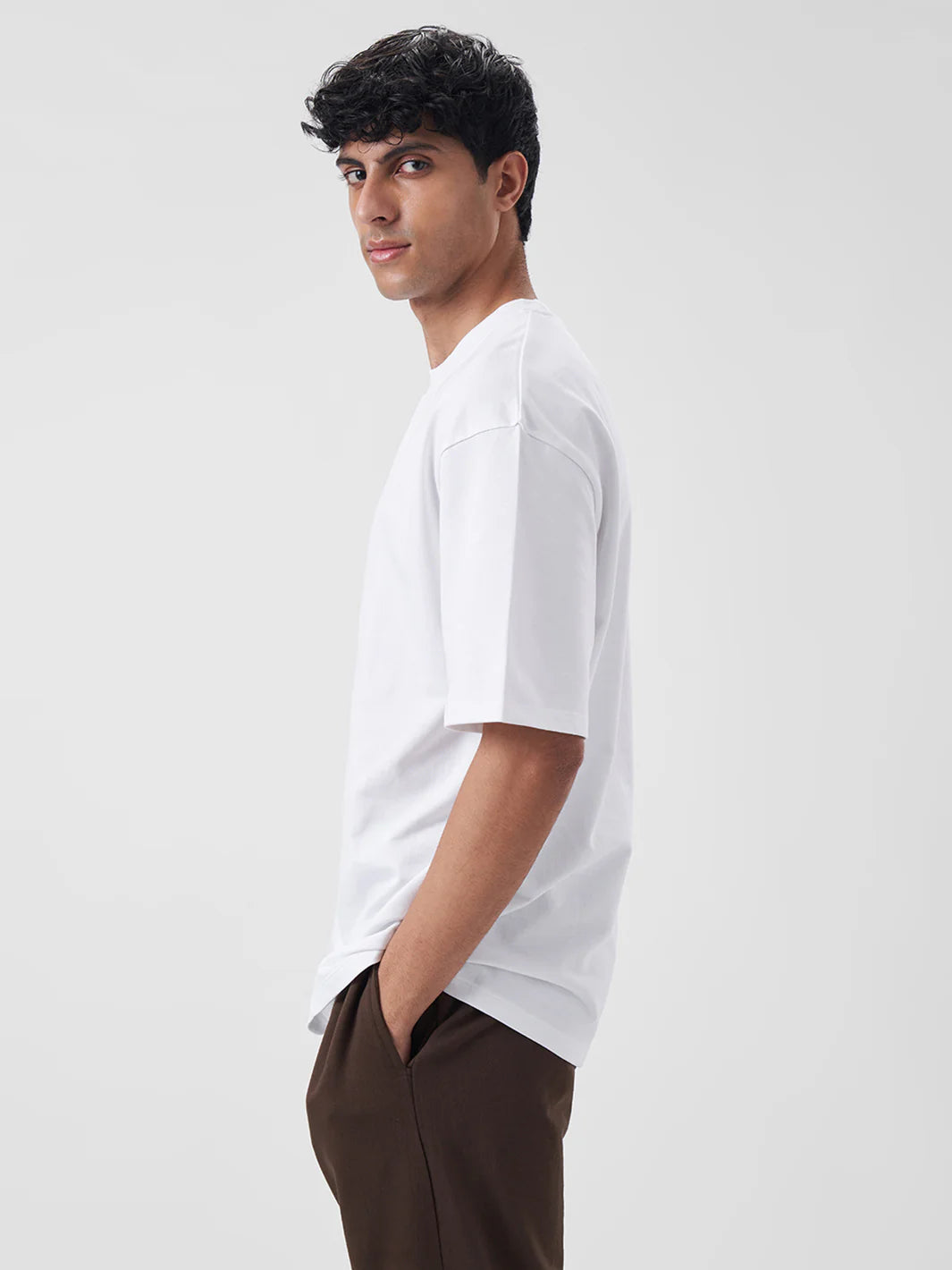 Mens Oversized T Shirt Pearl White - ZAVE
