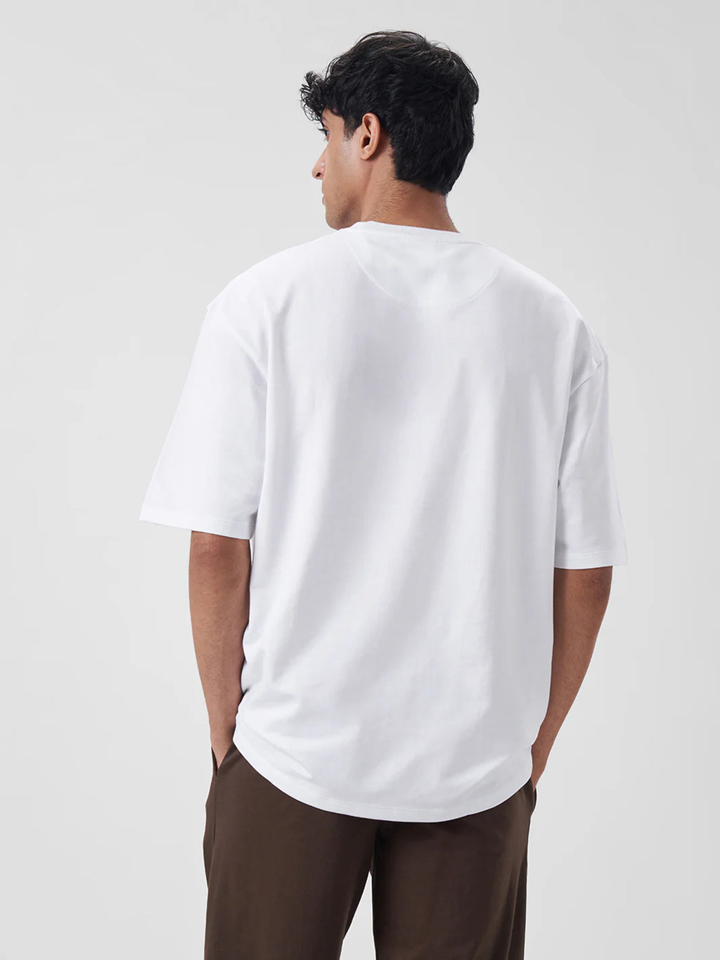 Mens Oversized T Shirt Pearl White - ZAVE