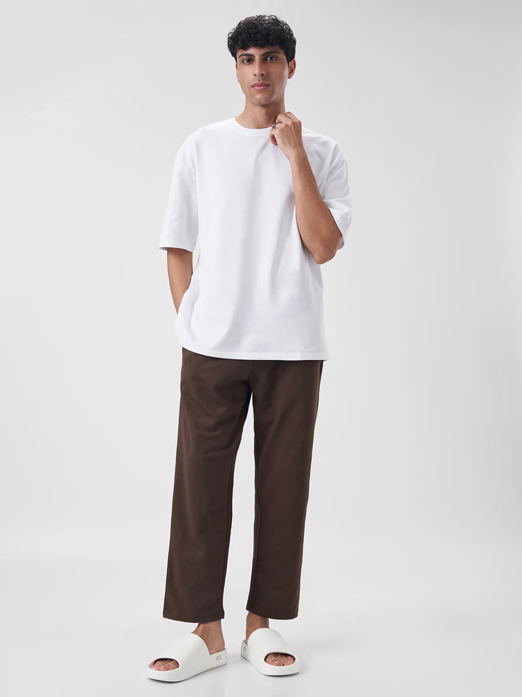 Mens Oversized T Shirt Pearl White - ZAVE